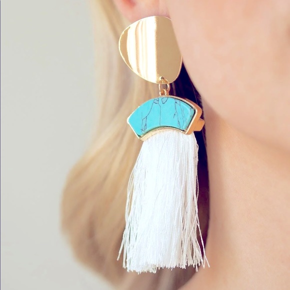 Insta Inca Turquoise Stone Earrings - Picture 1 of 1